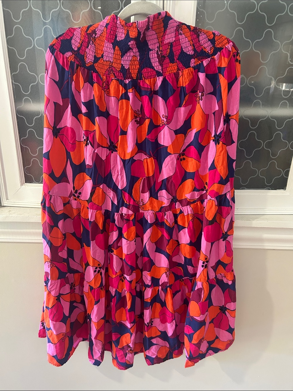 Abel the Label (Anthro) Vibrant Floral Skirt in Pink & Orange